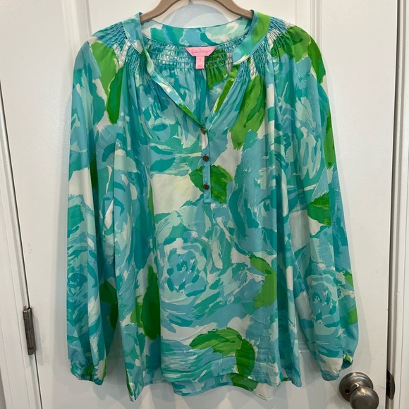 Lilly Pulitzer Blue First Impressions Elsa Top - Picture 1 of 10